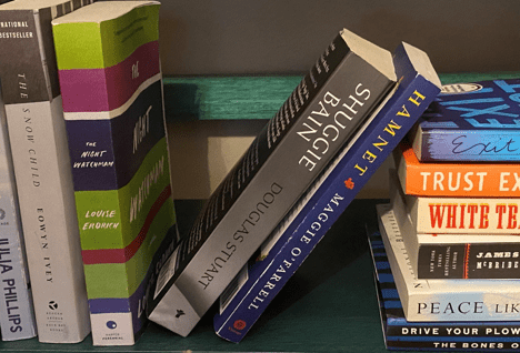 Books on a shelf